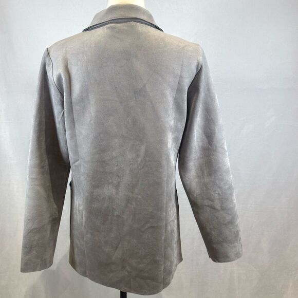 Light gray faux suede blazer jacket size small NWT - Picture 5 of 7